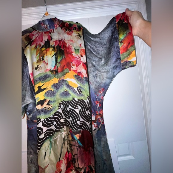 Amazing Sakura silk robe by Christine of Vancouver! Sz M-L very good condition - Picture 9 of 10